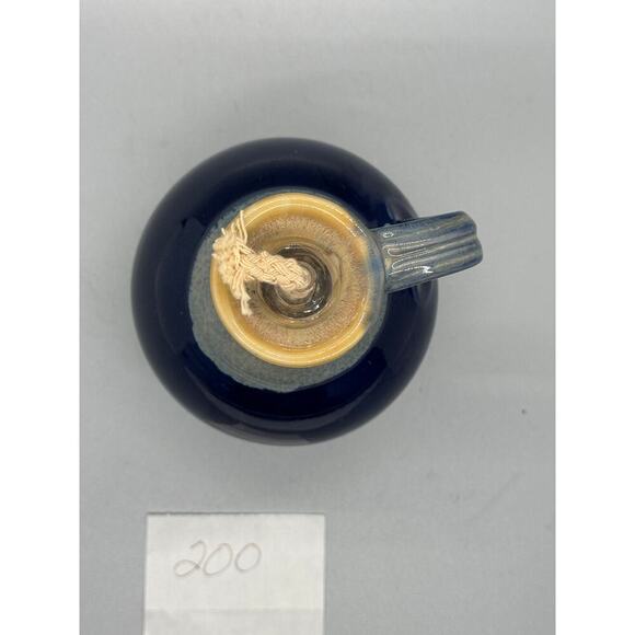 Tumbleweed Pottery Blue Gray Oil Lamp Vessel Vase Small Handle Pitcher Signed - Picture 10 of 10